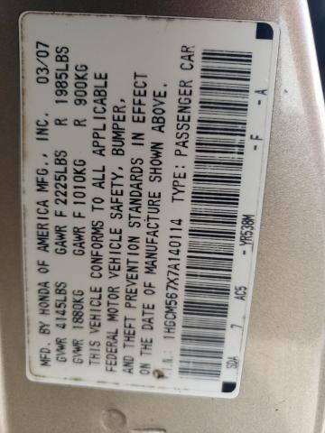 1HGCM567X7A140114 - 2007 HONDA ACCORD EX GREEN photo 12