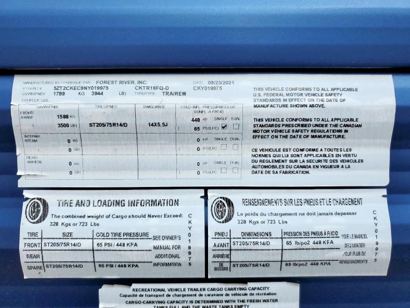 5ZT2CKEC9NY019975 - 2022 FOREST RIVER WOLF PUP 16FQJP GRAY photo 10
