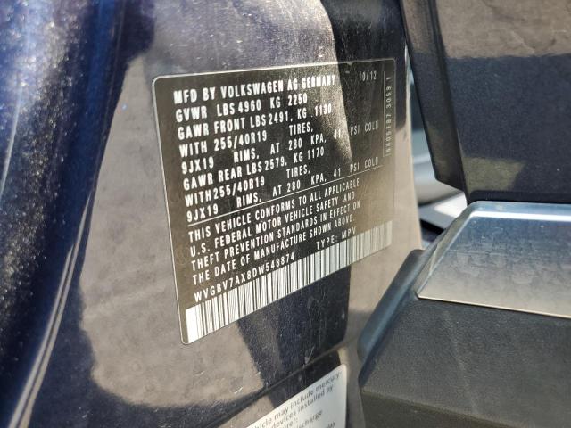 WVGBV7AX8DW548874 - 2013 VOLKSWAGEN TIGUAN S BLUE photo 13