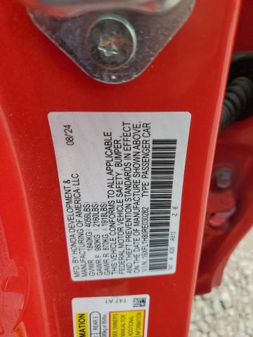 19XFL1H80RE030282 - 2024 HONDA CIVIC SPORT TOURING RED photo 12