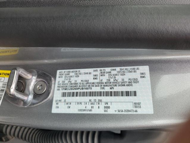 1FMCU9GN9PUB16075 - 2023 FORD ESCAPE ACTIVE ვერცხლისფერი ფოტო 13