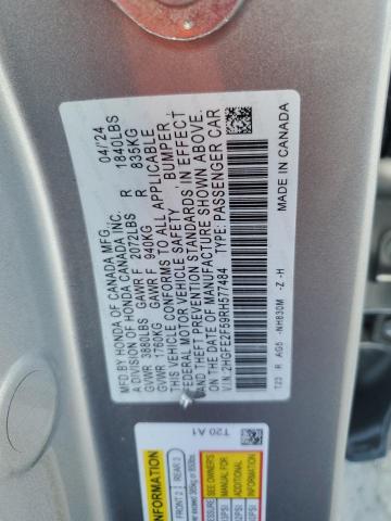 2HGFE2F59RH577484 - 2024 HONDA CIVIC SPORT 灰色 照片 12