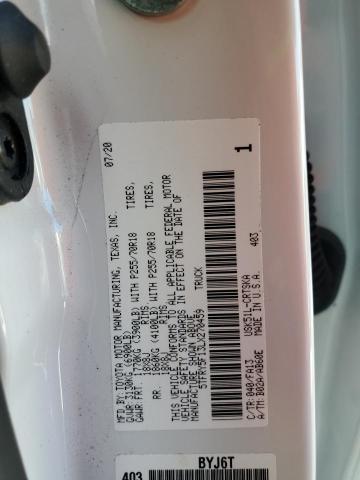 5TFRY5F13LX270459 - 2020 TOYOTA TUNDRA DOUBLE CAB SR/SR5 WHITE photo 12