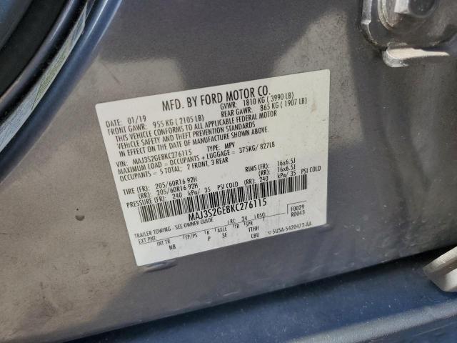 MAJ3S2GE8KC276115 - 2019 FORD ECOSPORT SE Сұр фото 13