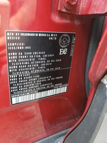 3VV4B7AX2JM177102 - 2018 VOLKSWAGEN TIGUAN SEL PREMIUM RED photo 14