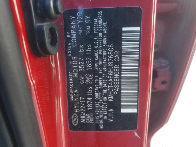 KMHCT4AE6HU376806 - 2017 HYUNDAI ACCENT SE RED photo 13