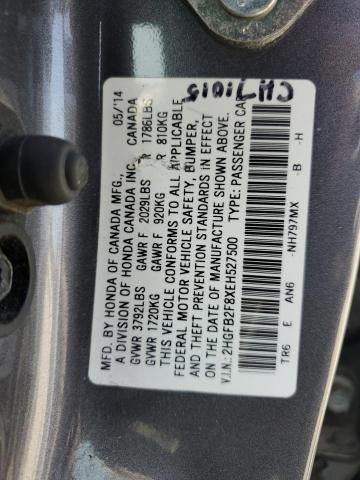 2HGFB2F8XEH527500 - 2014 HONDA CIVIC EX GRAY photo 13