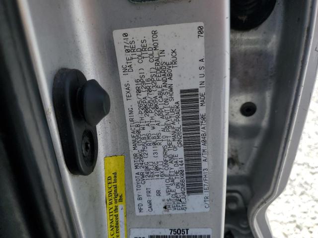 5TFJU4GN6BX001441 - 2011 TOYOTA TACOMA DOUBLE CAB PRERUNNER SILVER photo 12