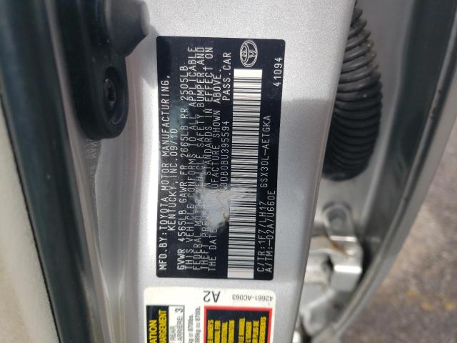 4T1BK3DB0BU395594 - 2011 TOYOTA AVALON BASE Сріблястий фото 13