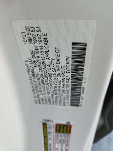 5FNRL6H87RB017467 - 2024 HONDA ODYSSEY TOURING WHITE photo 14