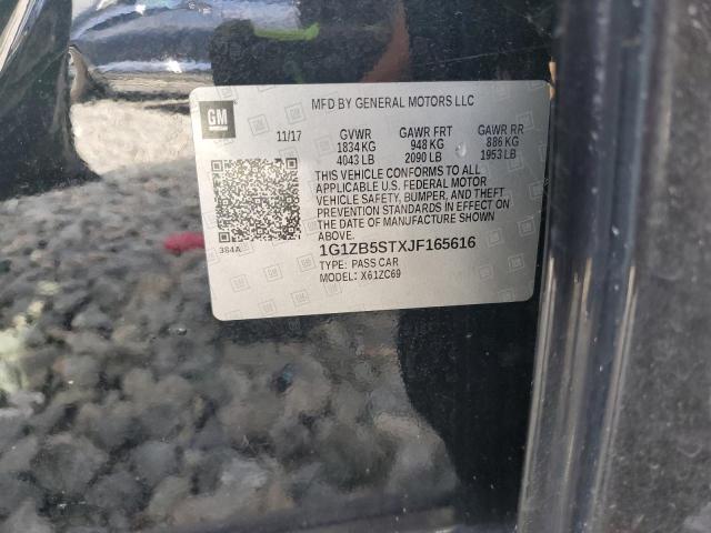 1G1ZB5STXJF165616 - 2018 CHEVROLET MALIBU LS Schwarz Foto 12