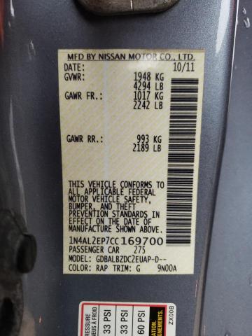 1N4AL2EP7CC169700 - 2012 NISSAN ALTIMA S GRAY photo 13