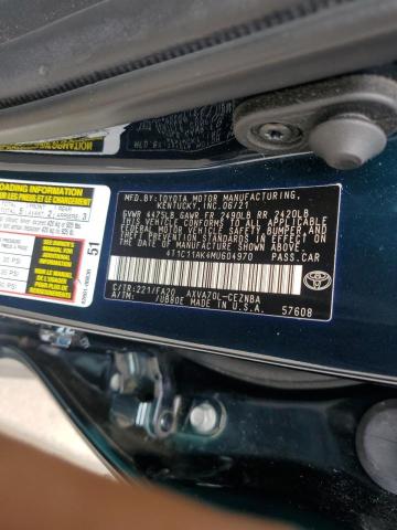 4T1C11AK4MU604970 - 2021 TOYOTA CAMRY LE Mavi foto 12