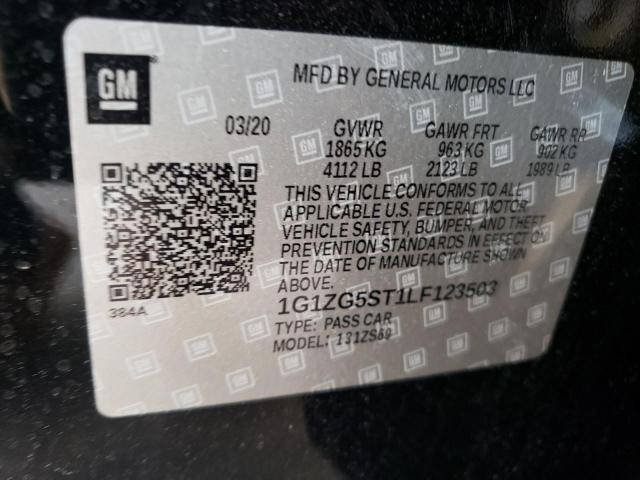 1G1ZG5ST1LF123503 - 2020 CHEVROLET MALIBU RS BLACK photo 13