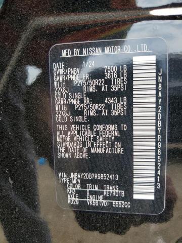 JN8AY2DB7R9852413 - 2024 NISSAN ARMADA PLATINUM Noir photo 13