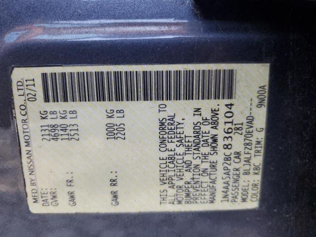 1N4AA5AP2BC836104 - 2011 NISSAN MAXIMA S Grau Foto 13