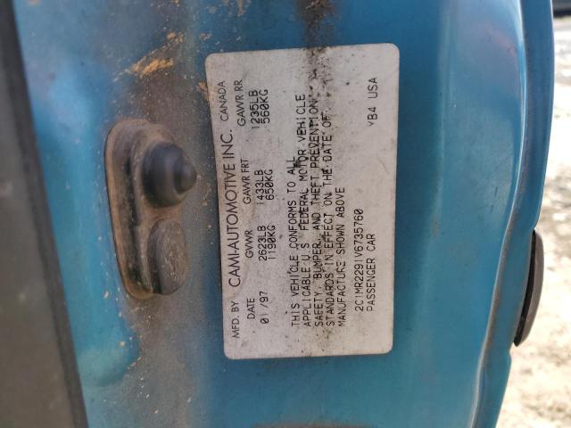 2C1MR2291V6735760 - 1997 GEO METRO LSI BLUE photo 12