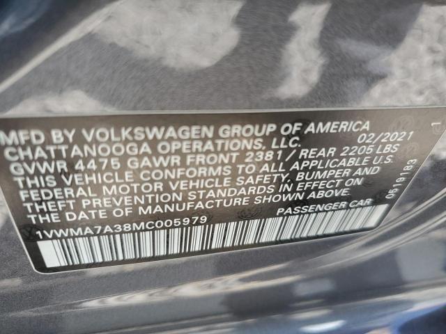 1VWMA7A38MC005979 - 2021 VOLKSWAGEN PASSAT R-LINE Boz foto 12