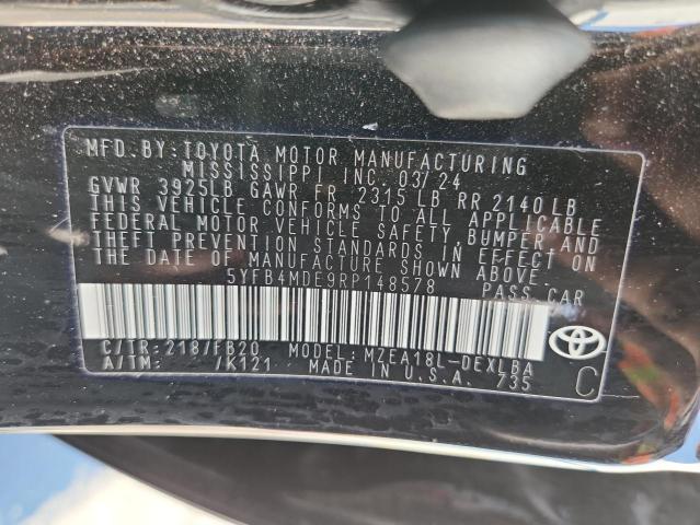 5YFB4MDE9RP148578 - 2024 TOYOTA COROLLA LE Siyah fotoğraf 13