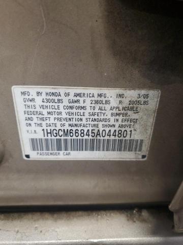 1HGCM66845A044801 - 2005 HONDA ACCORD EX 奶油色 照片 12