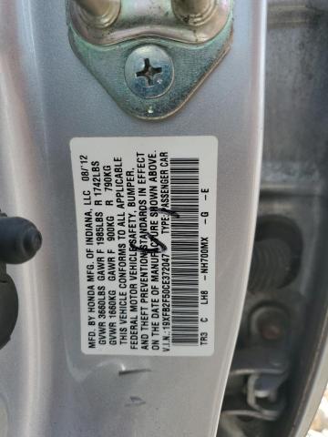 19XFB2F50CE372047 - 2012 HONDA CIVIC LX SILVER photo 12