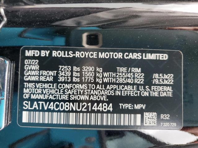 SLATV4C08NU214484 - 2022 ROLLS-ROYCE CULLINAN BLACK photo 13