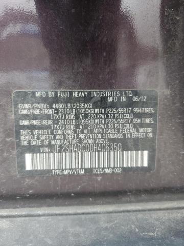 JF2SHADC0DH406350 - 2013 SUBARU FORESTER 2.5X PREMIUM PURPLE photo 13