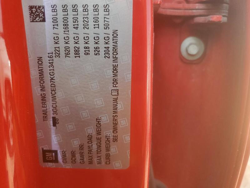 3GCUWCED7KG134161 - 2019 CHEVROLET SILVERADO C1500 LT Қызыл фото 12