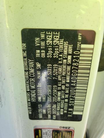 5XYZUDLA4DG078210 - 2013 HYUNDAI SANTA FE S WHITE photo 13