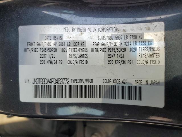 JM3TB3DA4F0463772 - 2015 MAZDA CX-9 GRAND TOURING CHARCOAL photo 14