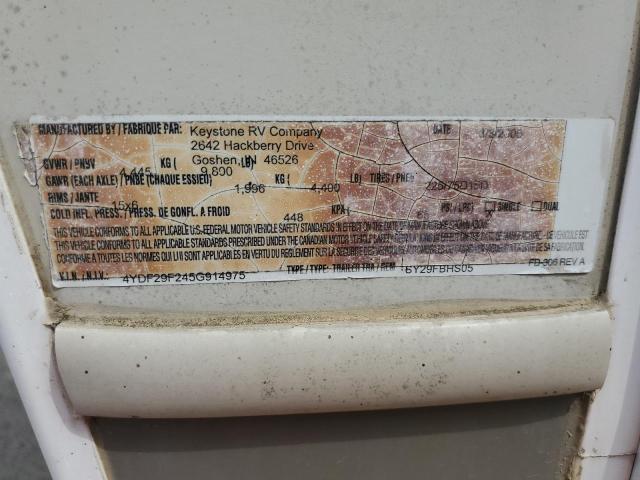 4YDF29F245G914975 - 2005 KEYSTONE OUTBACK WHITE photo 10