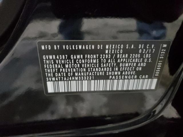 3VW4T7AJ4HM333221 - 2017 VOLKSWAGEN JETTA GLI 黑色 照片 12