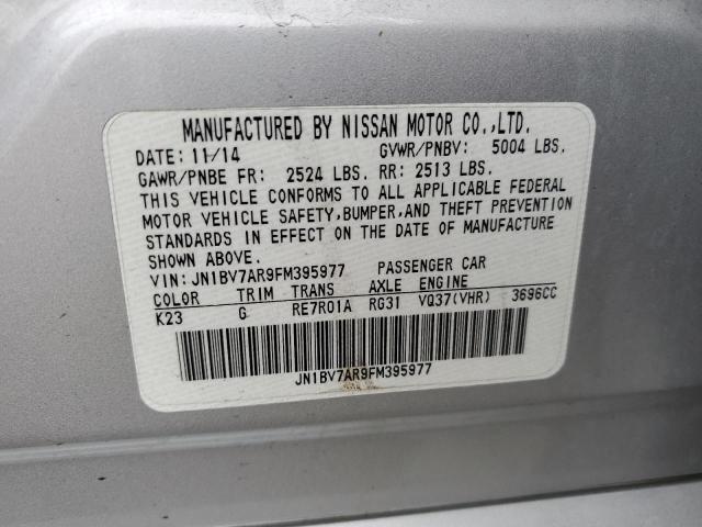 JN1BV7AR9FM395977 - 2015 INFINITI Q50 BASE SILVER photo 13