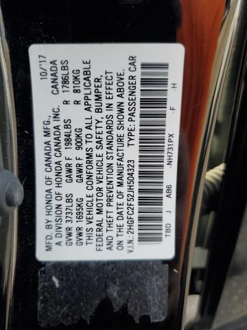 2HGFC2F52JH504323 - 2018 HONDA CIVIC LX 黑色 照片 12