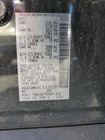 5N1AT2MV7JC752030 - 2018 NISSAN ROGUE S შავი ფოტო 12