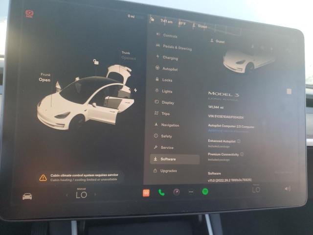 5YJ3E1EA8JF004354 - 2018 TESLA MODEL 3 WHITE photo 9