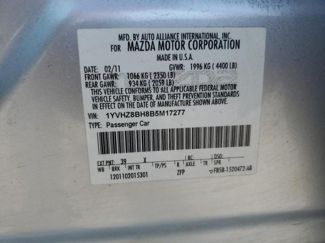 1YVHZ8BH8B5M17277 - 2011 MAZDA 6 I فضي صورة 12