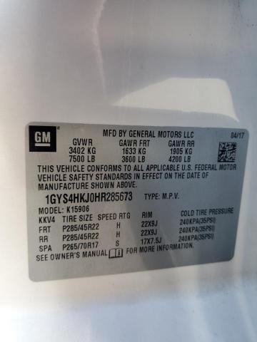 1GYS4HKJ0HR285673 - 2017 CADILLAC ESCALADE ESV LUXURY WHITE photo 13