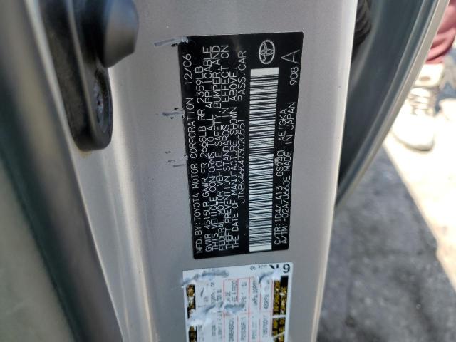 JTNBK46K473020551 - 2007 TOYOTA CAMRY LE Gümüş foto 13