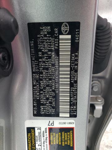 4T1BF1FK1HU389852 - 2017 TOYOTA CAMRY LE SILVER photo 12