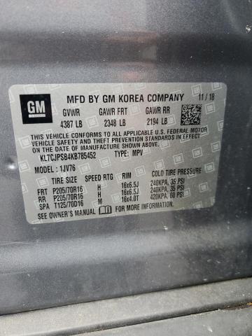 KL7CJPSB4KB785452 - 2019 CHEVROLET TRAX 1LT 灰色 照片 14