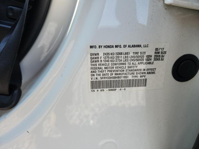 5FRYD3H58HB011851 - 2017 ACURA MDX TECHNOLOGY 白色 照片 13