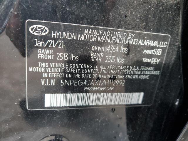 5NPEG4JAXMH112992 - 2021 HYUNDAI SONATA SE BLACK photo 12