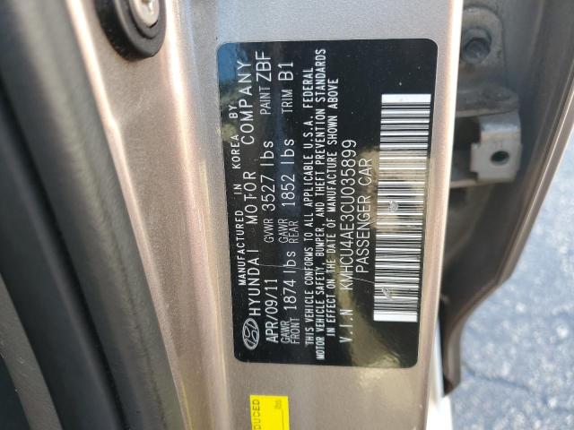 KMHCU4AE3CU035899 - 2012 HYUNDAI ACCENT GLS თაფლისფერი ფოტო 12