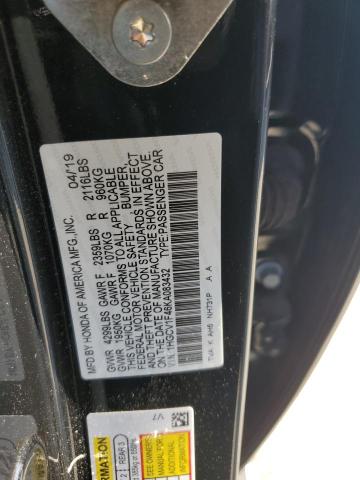 1HGCV1F46KA083432 - 2019 HONDA ACCORD EX Чорний фото 12
