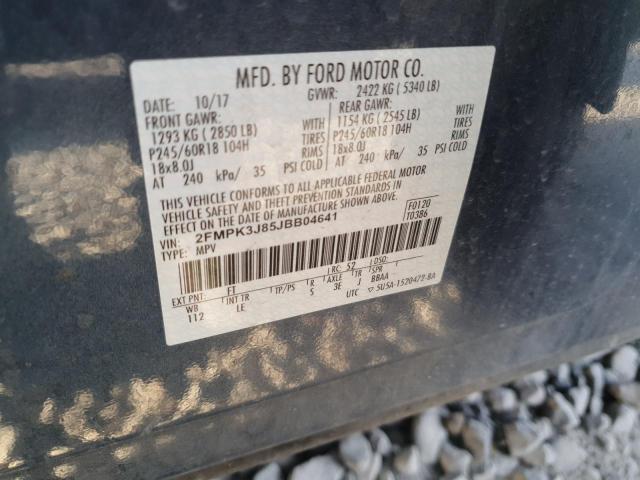 2FMPK3J85JBB04641 - 2018 FORD EDGE SEL ლურჯი ფოტო 13