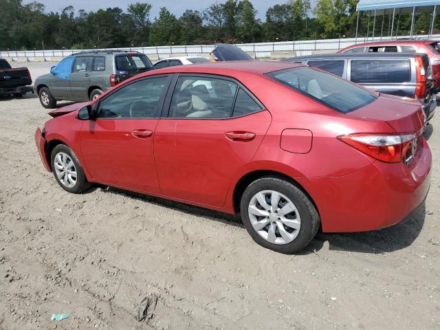 2T1BURHE1FC350088 - 2015 TOYOTA COROLLA L RED photo 2