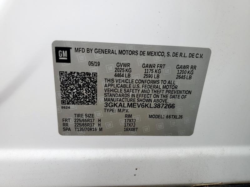 3GKALMEV6KL387266 - 2019 GMC TERRAIN SLE 白色 照片 12
