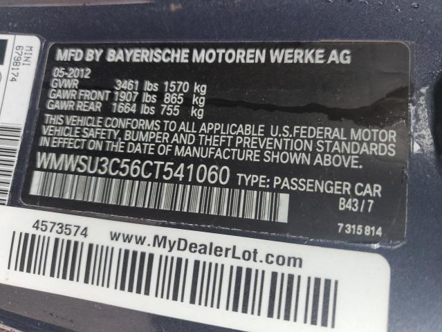 WMWSU3C56CT541060 - 2012 MINI COOPER 灰色 照片 12