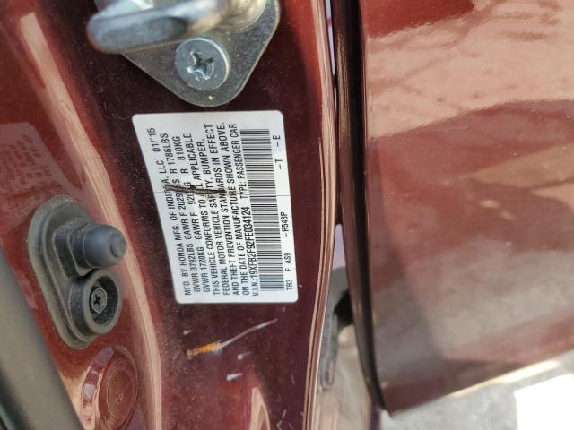 19XFB2F92FE034124 - 2015 HONDA CIVIC EXL MAROON photo 12